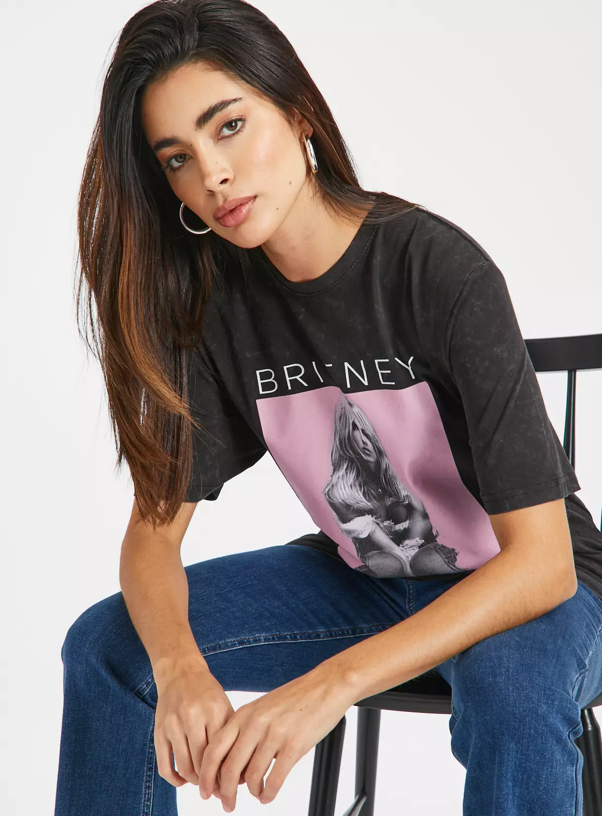 Charcoal Britney Oversized T-Shirt L 4 Charcoal Britney Oversized T-Shirt L - Image 2