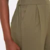 Khaki Woven Cropped Trousers20 -Cheap Zest Garb Store tuc143761000 Khaki R Z003A