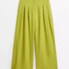 Pear Ultra Wide Leg Linen Trousers 16R -Cheap Zest Garb Store tuc143783701 Green R Z003A
