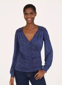 THOUGHT Adoette Lenzing Ecovero Printed Wrap Top 18 10 THOUGHT Adoette Lenzing Ecovero Printed Wrap Top 18 -Cheap Zest Garb Store tuc143785001 Dark20Blue R Z001A 1