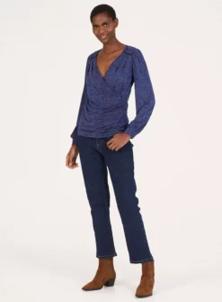 THOUGHT Adoette Lenzing Ecovero Printed Wrap Top 18 9 THOUGHT Adoette Lenzing Ecovero Printed Wrap Top 18 -Cheap Zest Garb Store tuc143785001 Dark20Blue R Z004A 1
