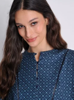 BURGS Penpethy Jersey Top With Ladder Trim 10 11 BURGS Penpethy Jersey Top With Ladder Trim 10 -Cheap Zest Garb Store tuc143798380 Navy R Z003A