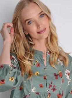 BURGS Penpethy Jersey Top With Ladder Trim 14 11 BURGS Penpethy Jersey Top With Ladder Trim 14 -Cheap Zest Garb Store tuc143798523 Green R Z003A