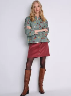 BURGS Penpethy Jersey Top With Ladder Trim 14 8 BURGS Penpethy Jersey Top With Ladder Trim 14 -Cheap Zest Garb Store tuc143798523 Green R Z004A