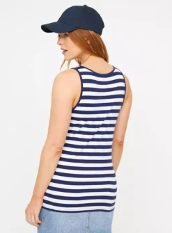 MATERNITY Navy & Stripe Vest Top 2 Pack 12