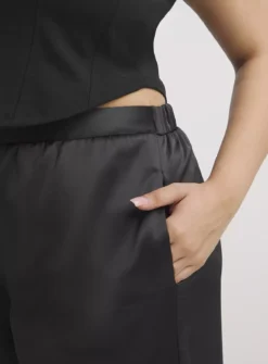 SIMPLY BE Black Satin Wide Leg Trouser 14 -Cheap Zest Garb Store tuc143843806 Black R Z004A