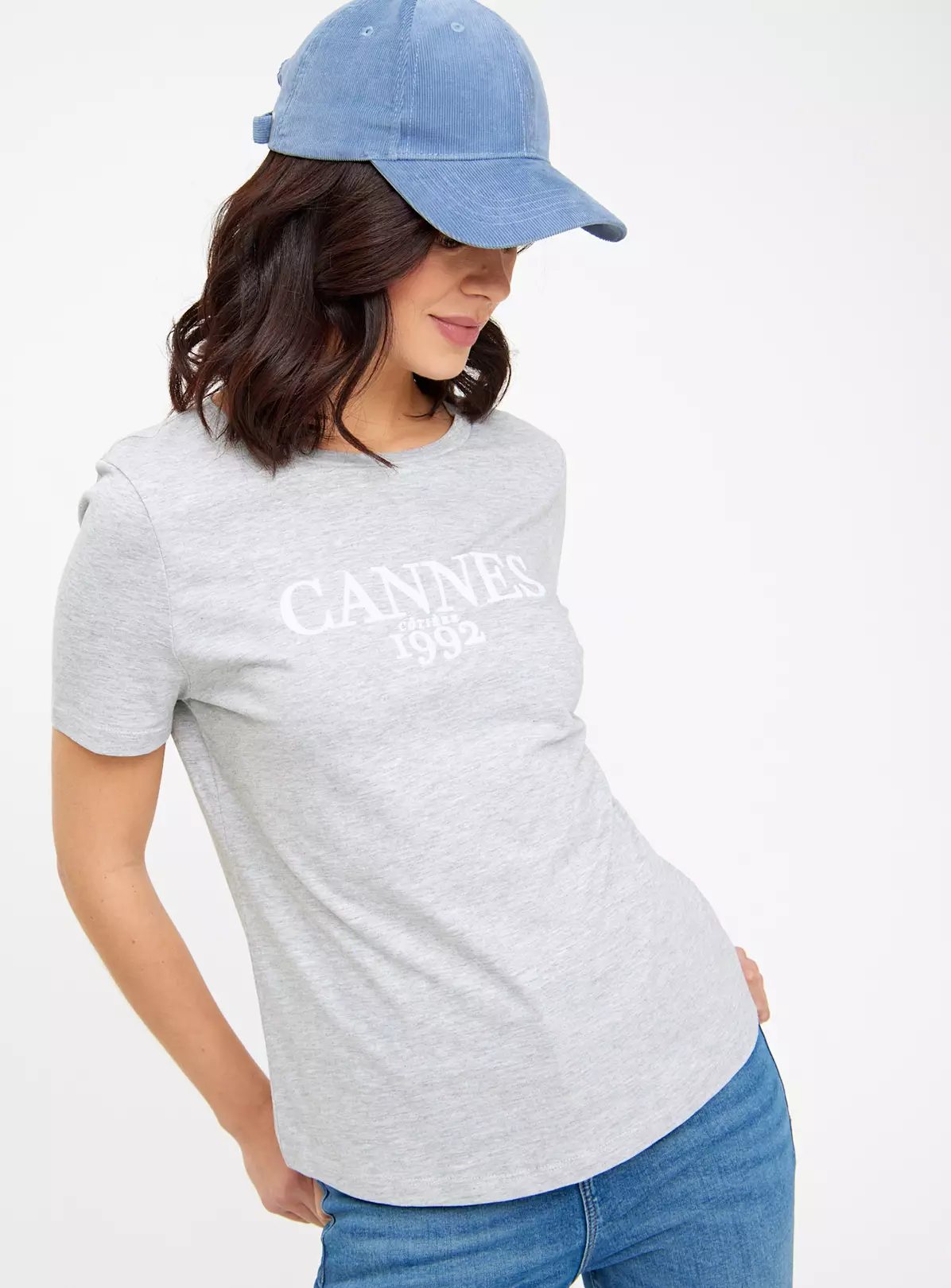 Grey Marl Cannes Graphic Print T-Shirt 18 4 Grey Marl Cannes Graphic Print T-Shirt 18 - Image 2