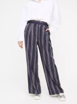 Navy Stripe Wide Leg Trousers 16S -Cheap Zest Garb Store tuc143889732 Navy R Z001A