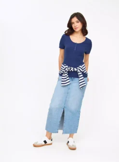 Navy Short Sleeve Henley T-Shirt 10 -Cheap Zest Garb Store tuc143898508 Navy R Z002A