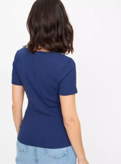 Navy Short Sleeve Henley T-Shirt 10 -Cheap Zest Garb Store tuc143898508 Navy R Z004A