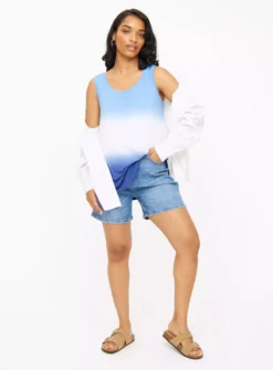 Blue Ombre Scoop Vest Top16 -Cheap Zest Garb Store tuc143902669 Blue R Z002A