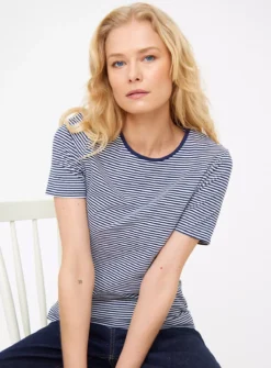 Navy Stripe Slim Fit T-Shirt 26 -Cheap Zest Garb Store tuc143903856 Navy R Z001A