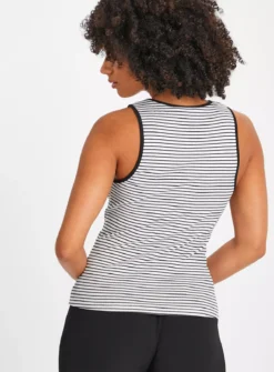 White Ribbed Stripe Vest Top 16 8 White Ribbed Stripe Vest Top 16 -Cheap Zest Garb Store tuc143905405 White R Z004A