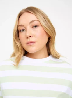 Sage Green Stripe Boxy T-Shirt 16 -Cheap Zest Garb Store tuc143908471 Green R Z003A