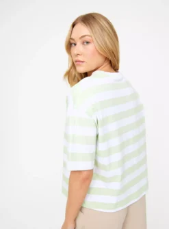 Sage Green Stripe Boxy T-Shirt 16
