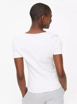 Grey Stripe Short Sleeve Henley T-Shirt 26 -Cheap Zest Garb Store tuc143963867 Grey R Z004A