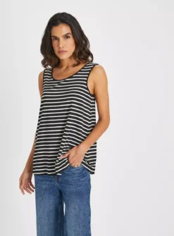 Mono Stripe Longline Vest Top 20 -Cheap Zest Garb Store tuc143981838 Mono R Z001A 1