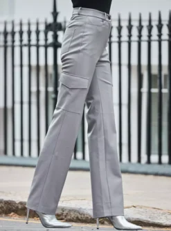 SOSANDAR Faux Leather Cargo Trouser 12 9 SOSANDAR Faux Leather Cargo Trouser 12 -Cheap Zest Garb Store tuc144030436 Pewter R Z004A 1