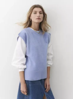 FINERY Ava Knitted Vest 16 -Cheap Zest Garb Store tuc144050251 Blue R Z001A