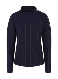 VOGUE WILLIAMS Navy Rib Top M
