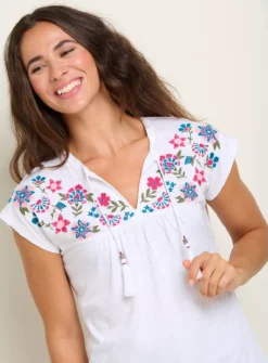 BRAKEBURN Piper Embroidered T Shirt 10 -Cheap Zest Garb Store tuc144061996 White R Z005A 1