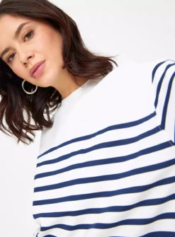 Navy & White Stripe Ponte Top 8