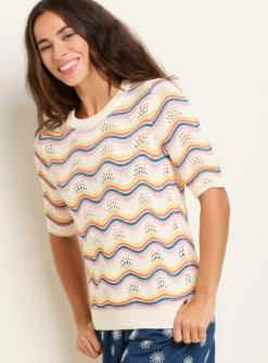 BRAKEBURN Rainbow Wave Knitted Tee 20 -Cheap Zest Garb Store tuc144065081 Multi20Coloured R Z003A 1