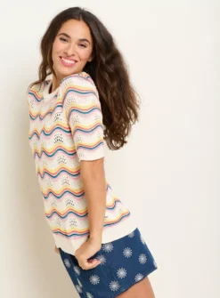 BRAKEBURN Rainbow Wave Knitted Tee 20 -Cheap Zest Garb Store tuc144065081 Multi20Coloured R Z005A 1