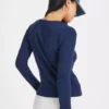 Navy Square Neck Long Sleeve Top 18 1 Navy Square Neck Long Sleeve Top 18 -Cheap Zest Garb Store tuc144069998 Navy R Z004A