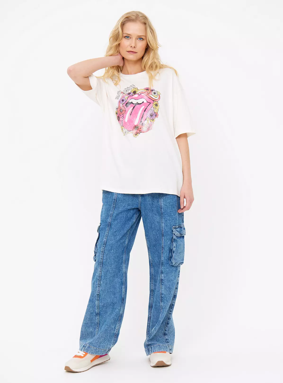 Cream Rolling Stones Oversized Graphic T-Shirt 18 3 Cream Rolling Stones Oversized Graphic T-Shirt 18