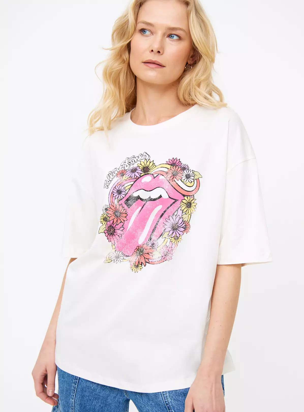 Cream Rolling Stones Oversized Graphic T-Shirt 18 4 Cream Rolling Stones Oversized Graphic T-Shirt 18 - Image 2