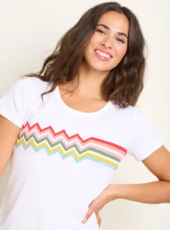 BRAKEBURN Retro Wave T Shirt 10 -Cheap Zest Garb Store tuc144103308 White R Z005A 1