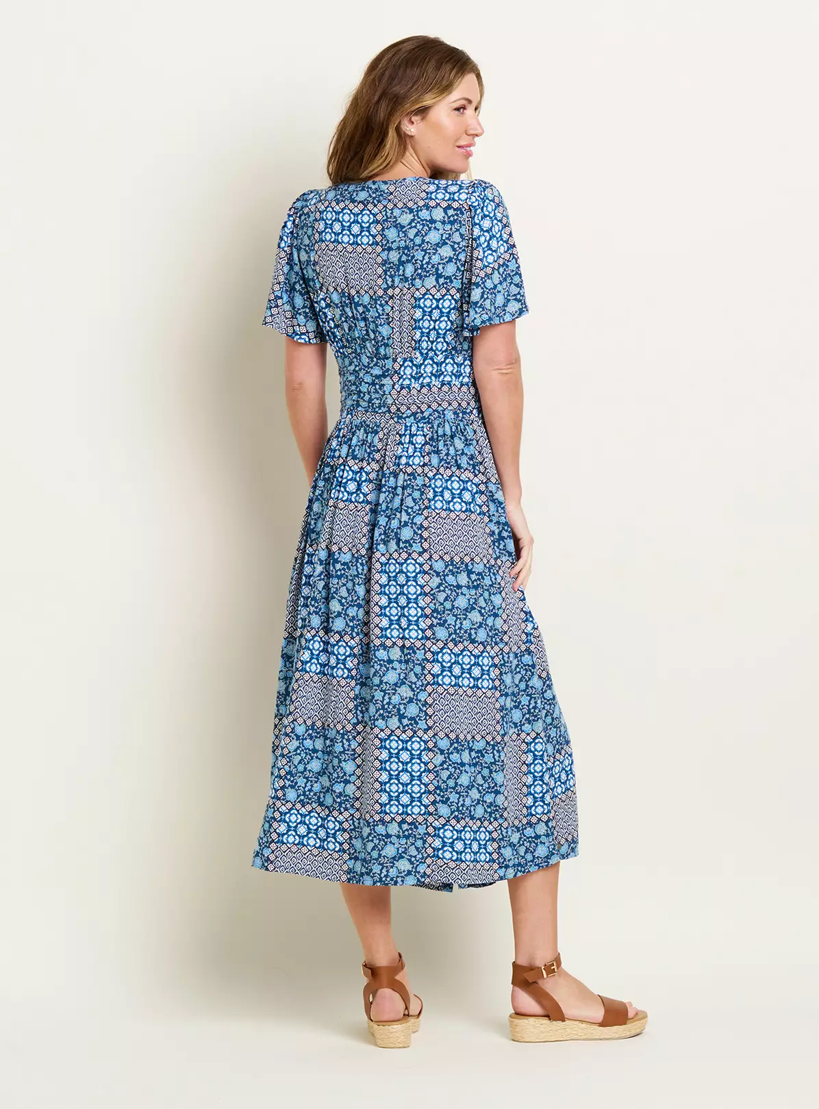 BRAKEBURN Folk Floral Patchwork Dress 16 7 BRAKEBURN Folk Floral Patchwork Dress 16 - Image 5