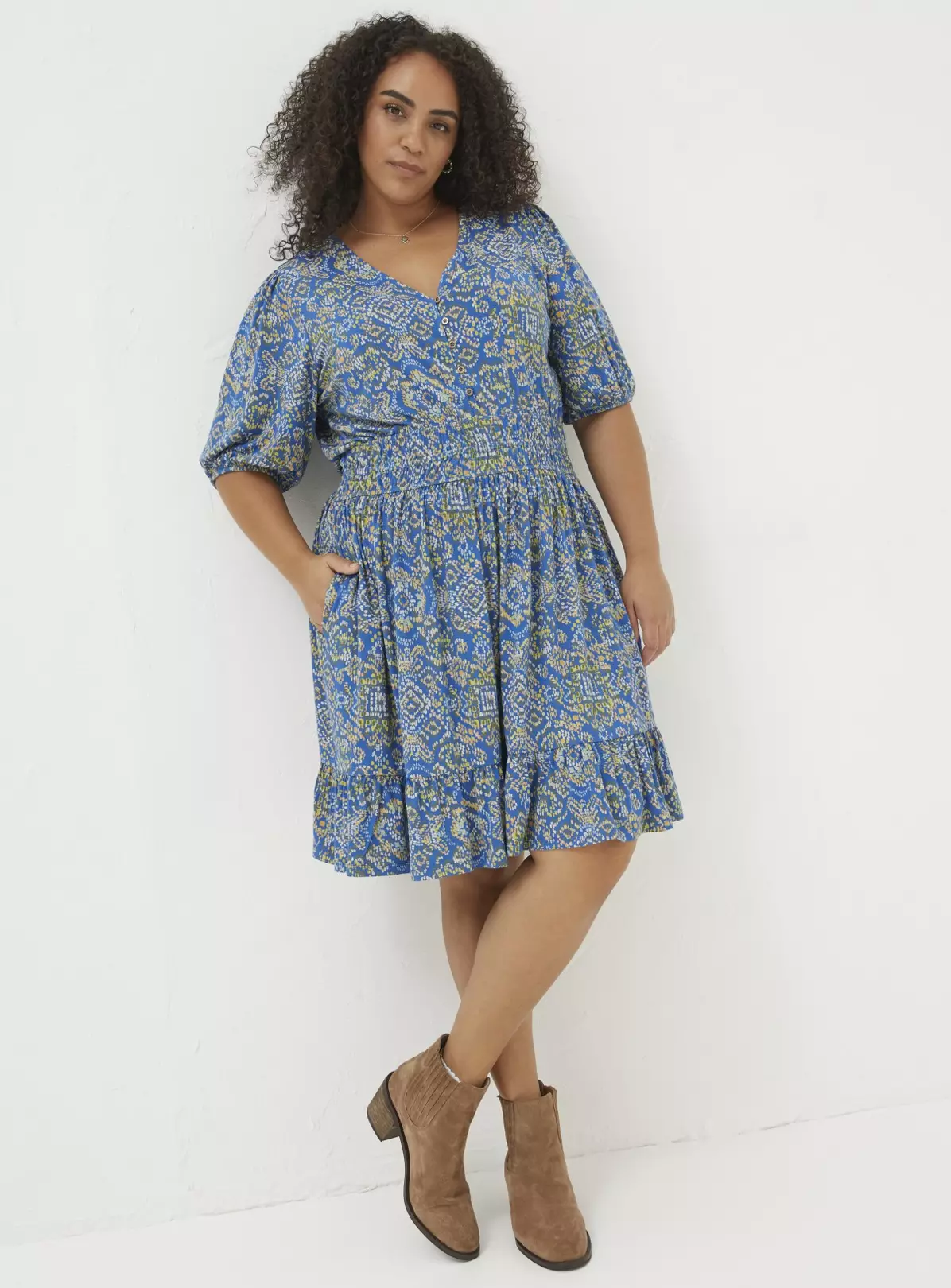 FATFACE Lottie Aztec Texture Jersey Dress 18 7 FATFACE Lottie Aztec Texture Jersey Dress 18 - Image 5