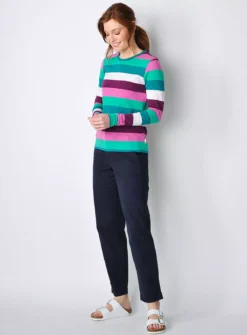 BURGS Portreath Womens Ls Crew Neck Tee - Multi Coloured 18 -Cheap Zest Garb Store tuc144145006 Multi20Coloured R Z004A