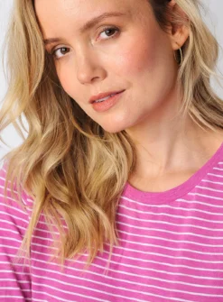 BURGS Portreath Womens Ls Crew Neck Tee - Pink 18