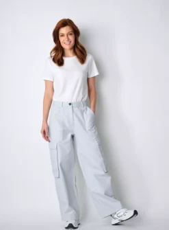 BURGS Cargo Womens Wide Leg Cargo Trousers 16 -Cheap Zest Garb Store tuc144149525 Grey R Z004A 1
