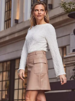 SOSANDAR Textured High Neck Top 8 -Cheap Zest Garb Store tuc144167133 Cream R Z003A