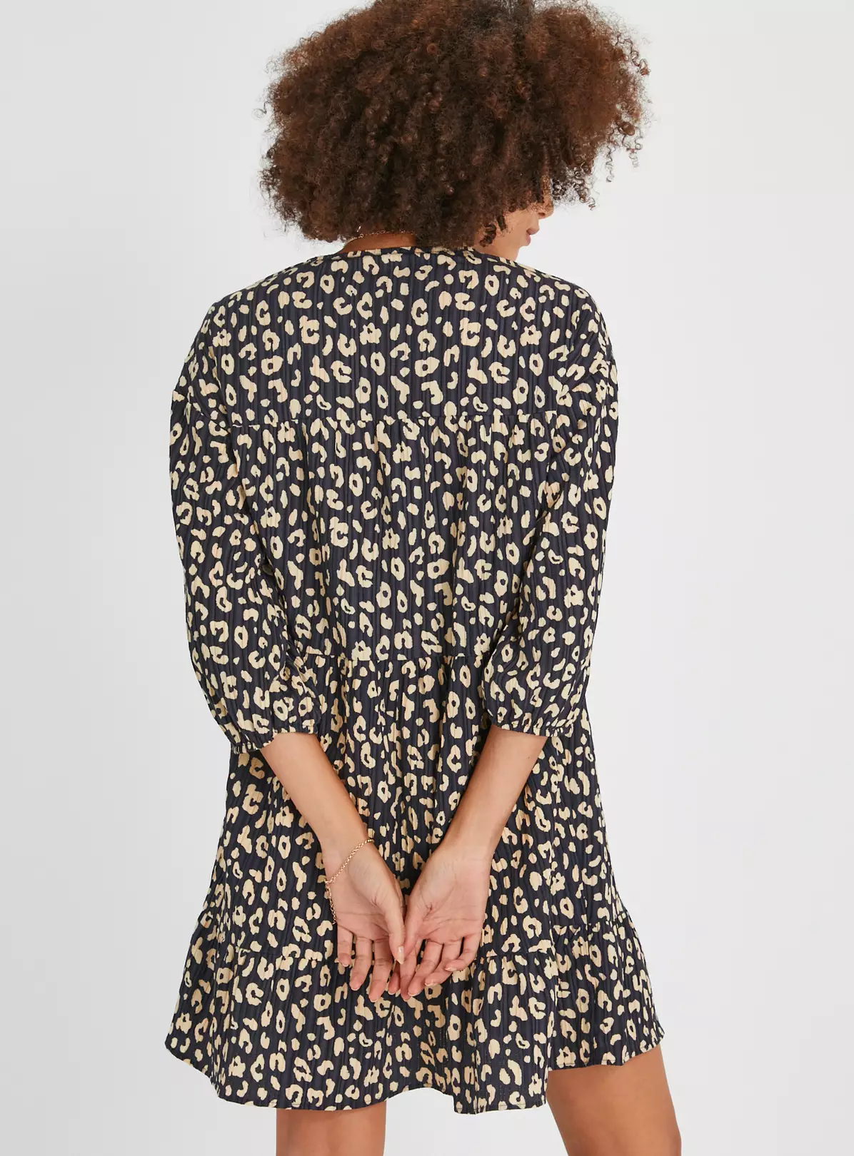 Animal Print Plisse Tiered Mini Dress 24 6 Animal Print Plisse Tiered Mini Dress 24 - Image 4