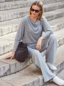 SOSANDAR Grey Regular Leg Pique Wide Leg With Stitch Detailing 20 11 SOSANDAR Grey Regular Leg Pique Wide Leg With Stitch Detailing 20 -Cheap Zest Garb Store tuc144171589 Grey R Z005A