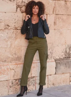 SOSANDAR Khaki Slim Leg Cargo Trouser 6 -Cheap Zest Garb Store tuc144173744 Khaki R Z002A 1