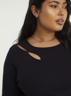 SIMPLY BE Cut Out Ribbed Top 16