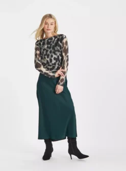 Blurred Animal Print Mesh Top 22 -Cheap Zest Garb Store tuc144200837 Multi20Coloured R Z002A