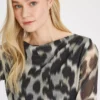 Blurred Animal Print Mesh Top 22