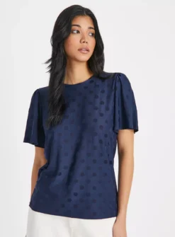 Navy Spot Jacquard Top18 9 Navy Spot Jacquard Top18 -Cheap Zest Garb Store tuc144208695 Navy R Z001A