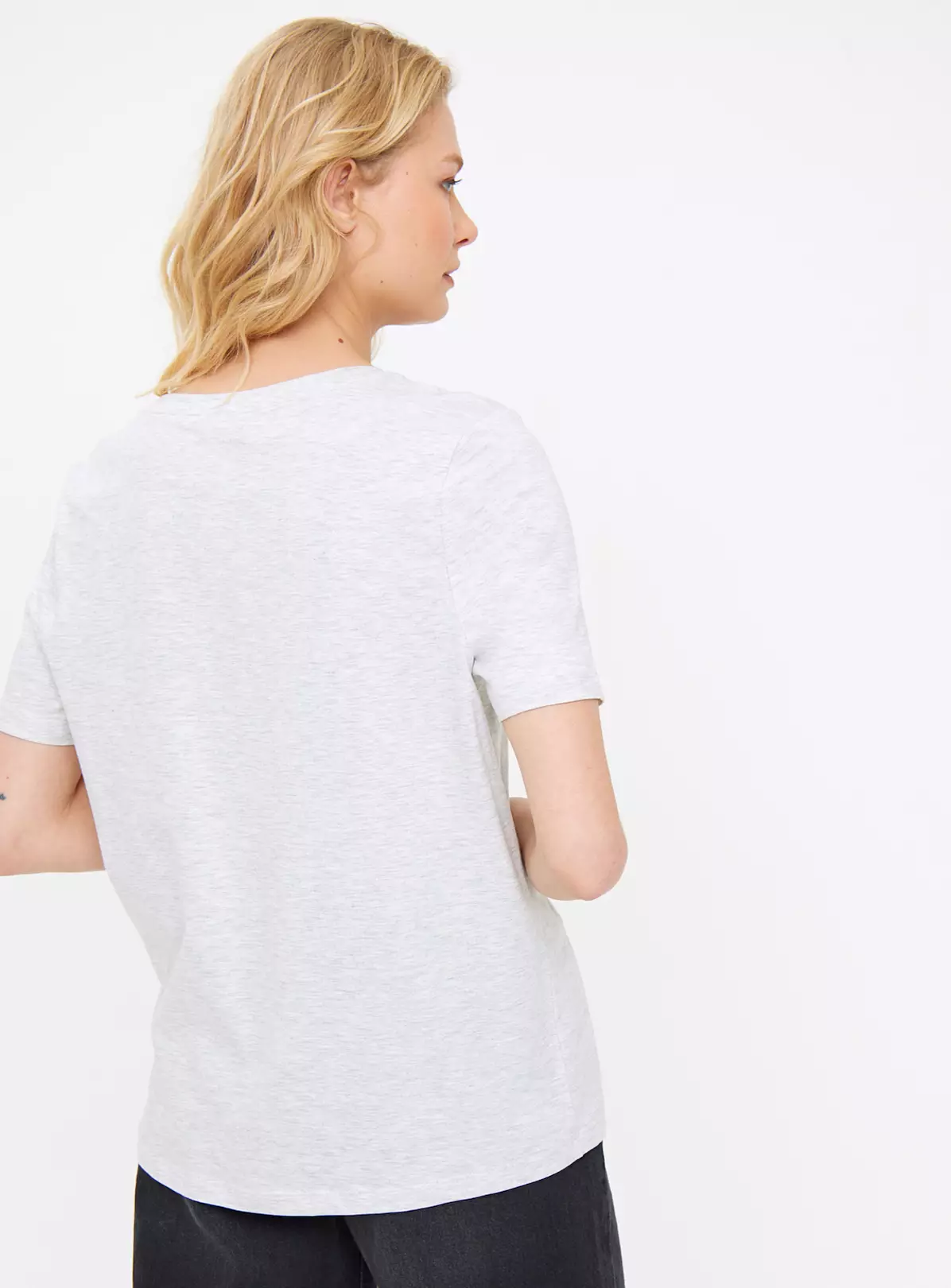 Grey Marl & Khaki Regular Fit T-Shirts 2 Pack 26 4 Grey Marl & Khaki Regular Fit T-Shirts 2 Pack 26 - Image 2