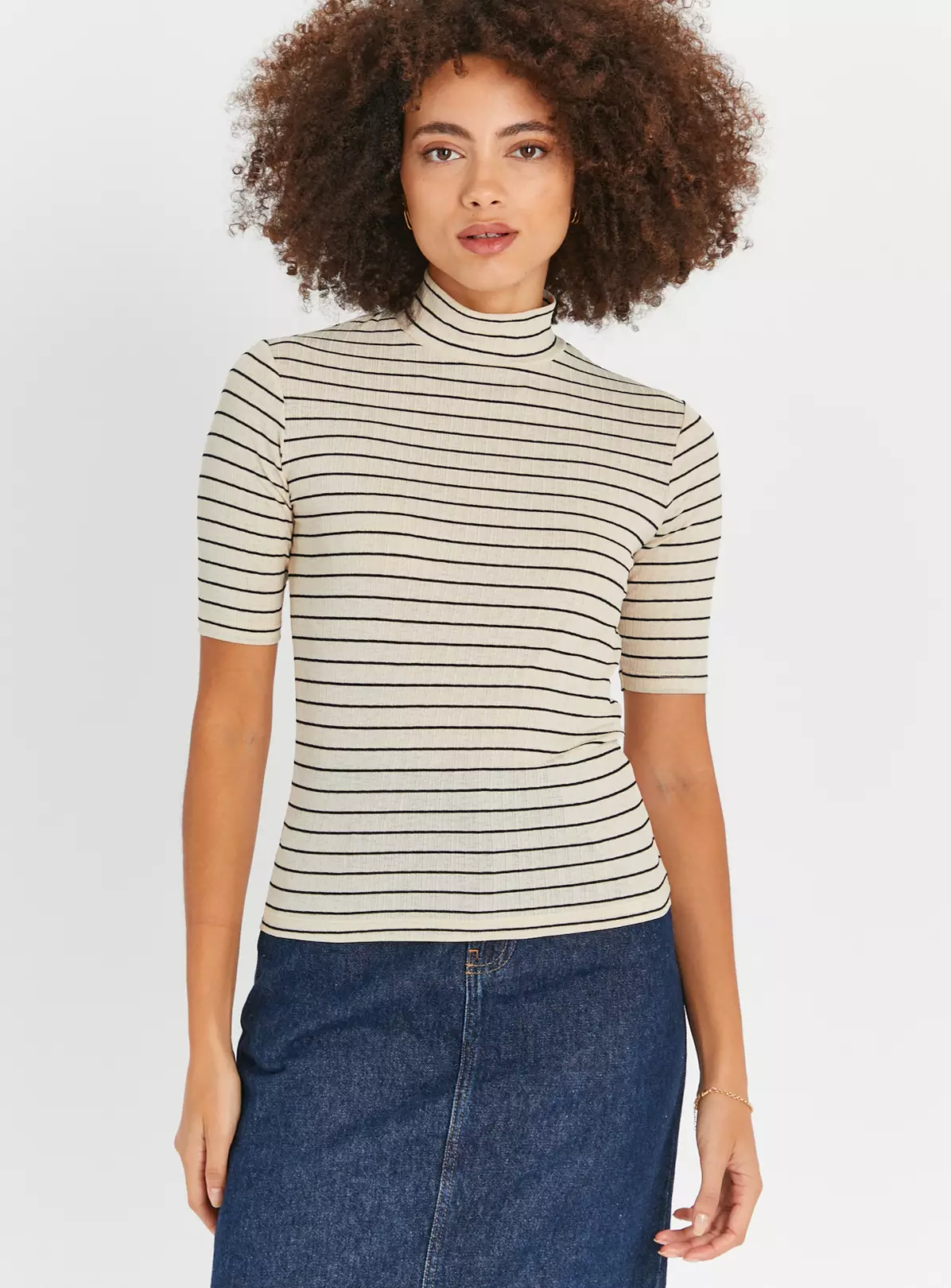Neutral Stripe High Neck Top26 5 Neutral Stripe High Neck Top26 - Image 3