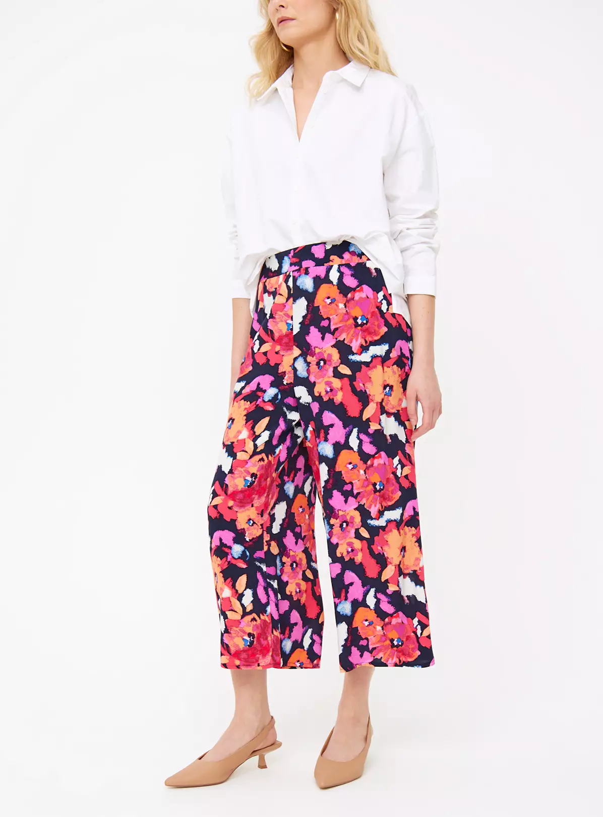 Floral Print Cropped Wide Leg Trousers 16 5 Floral Print Cropped Wide Leg Trousers 16 - Image 3