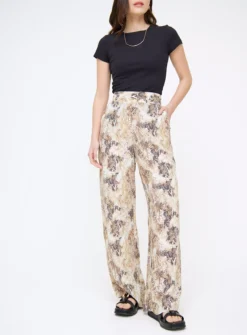 Snake Print Wide Leg Trousers12