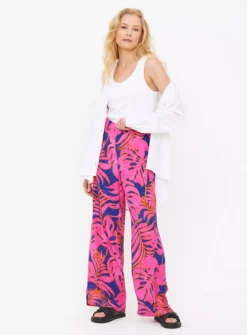 Bright Leaf Oversized Wide Leg Trousers 24 -Cheap Zest Garb Store tuc144279784 Multi20Coloured R Z002A